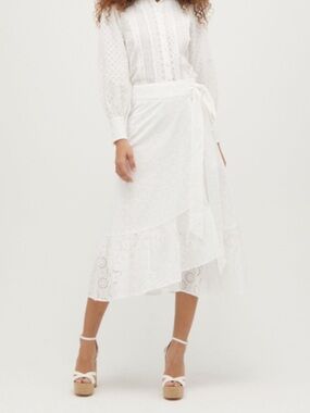 Hill House White Eyelet Mirabel Skirt